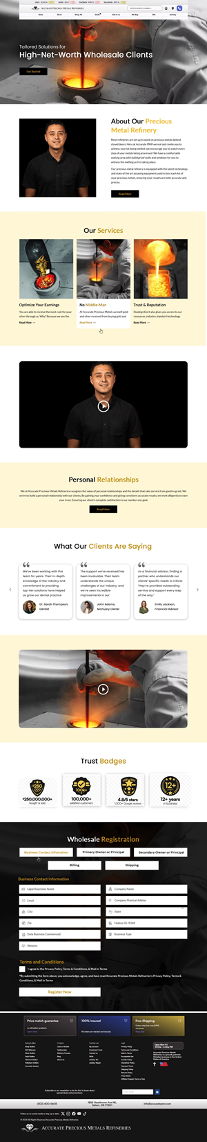 Diseño Web por pb para Accurate Precous Metals Refineries | Diseño: #34926149