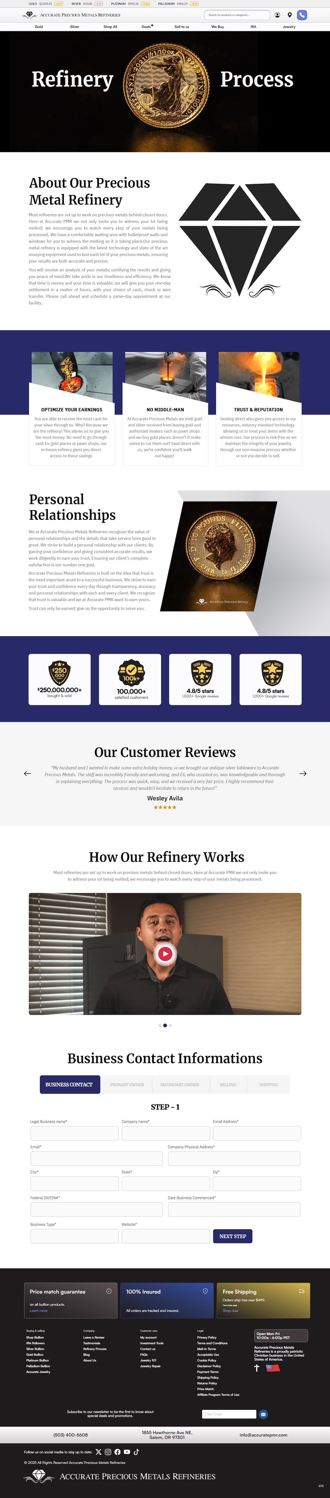 Web Design by pb for Accurate Precous Metals Refineries | Design #34933048