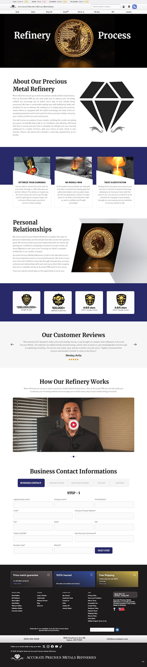 Diseño Web por pb para Accurate Precous Metals Refineries | Diseño: #34933048