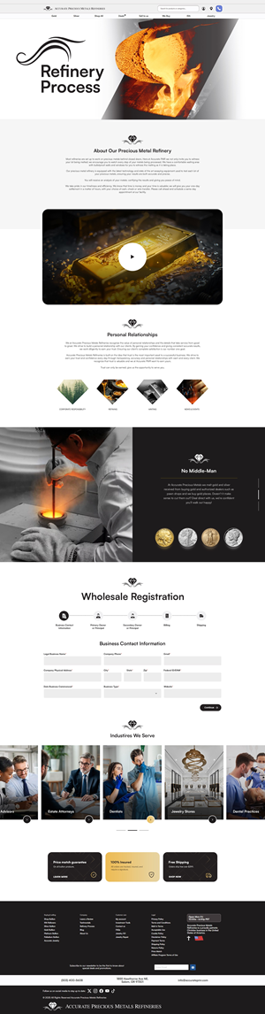 Web-Design von nzdesigners für Accurate Precous Metals Refineries | Design #34933808