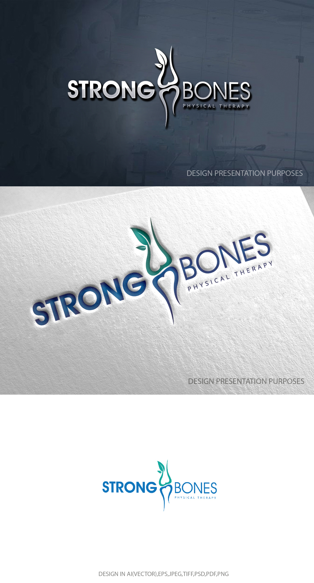 Logo Design by zebronicgraphic for Strong Bones Physical Therapy | Design #34918165