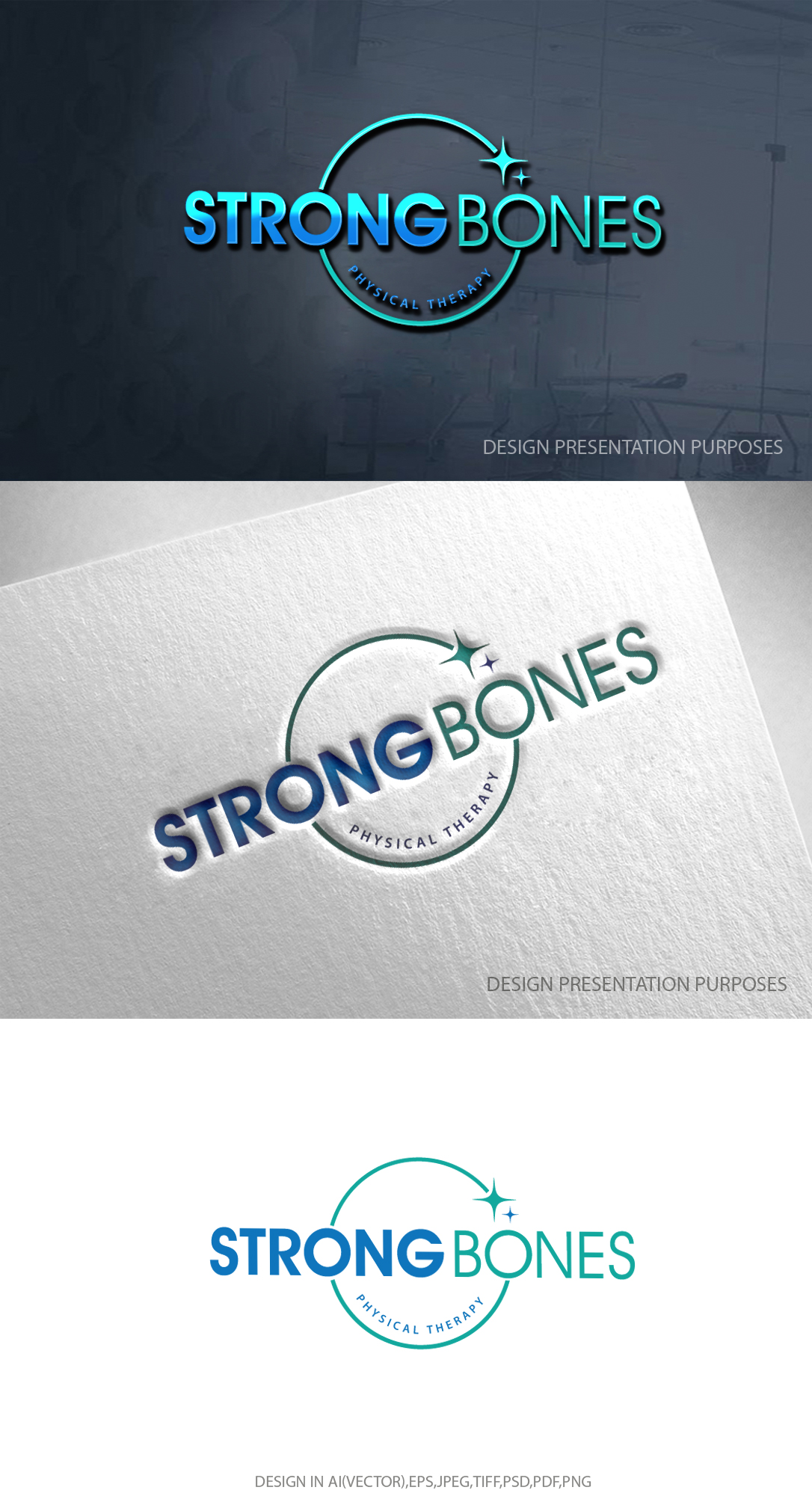 Logo Design by zebronicgraphic for Strong Bones Physical Therapy | Design #34937260