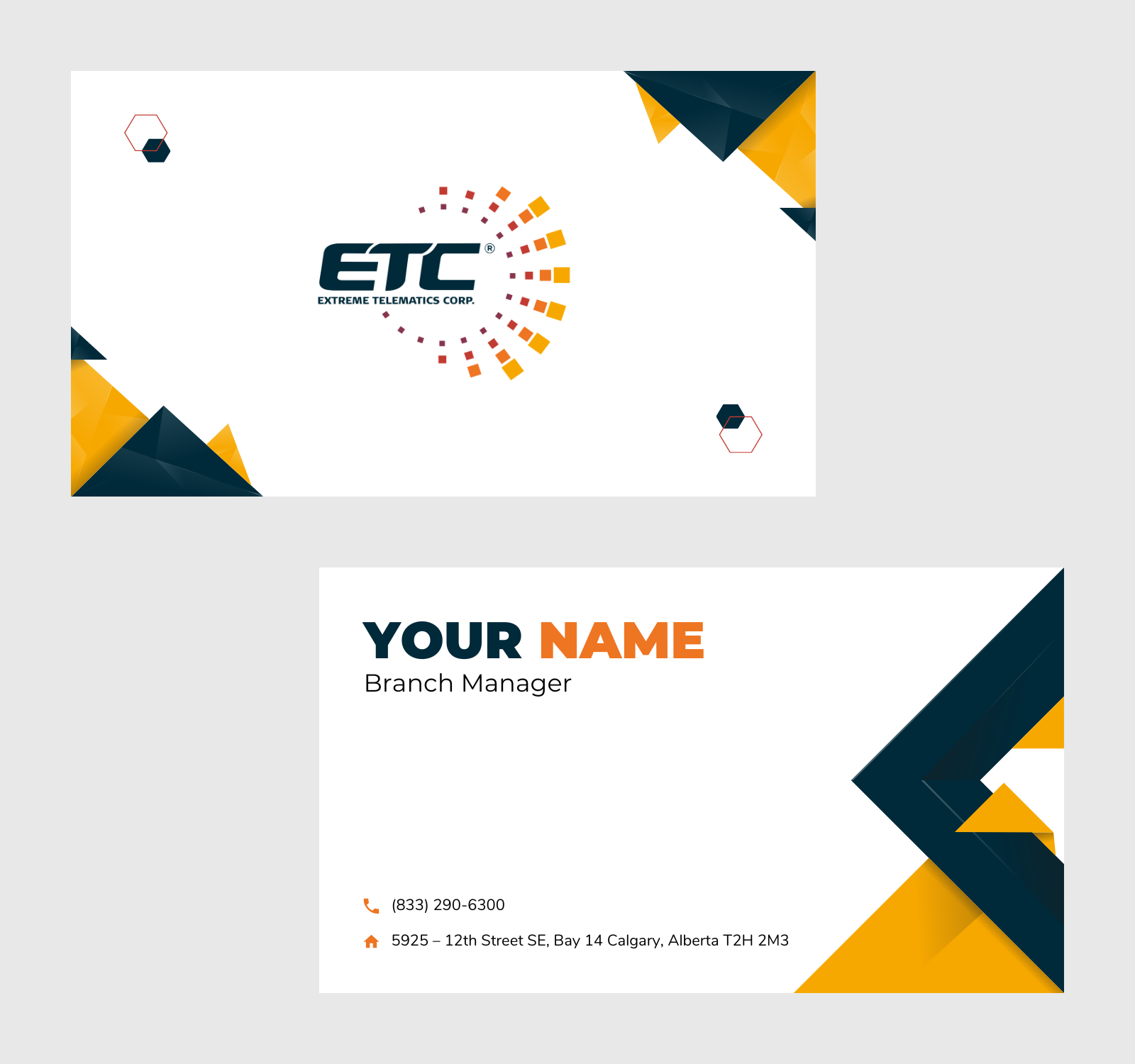 Design de Carte de Visite par WebDesk Solution pour Extreme Telematics Corp. | Design #34965320