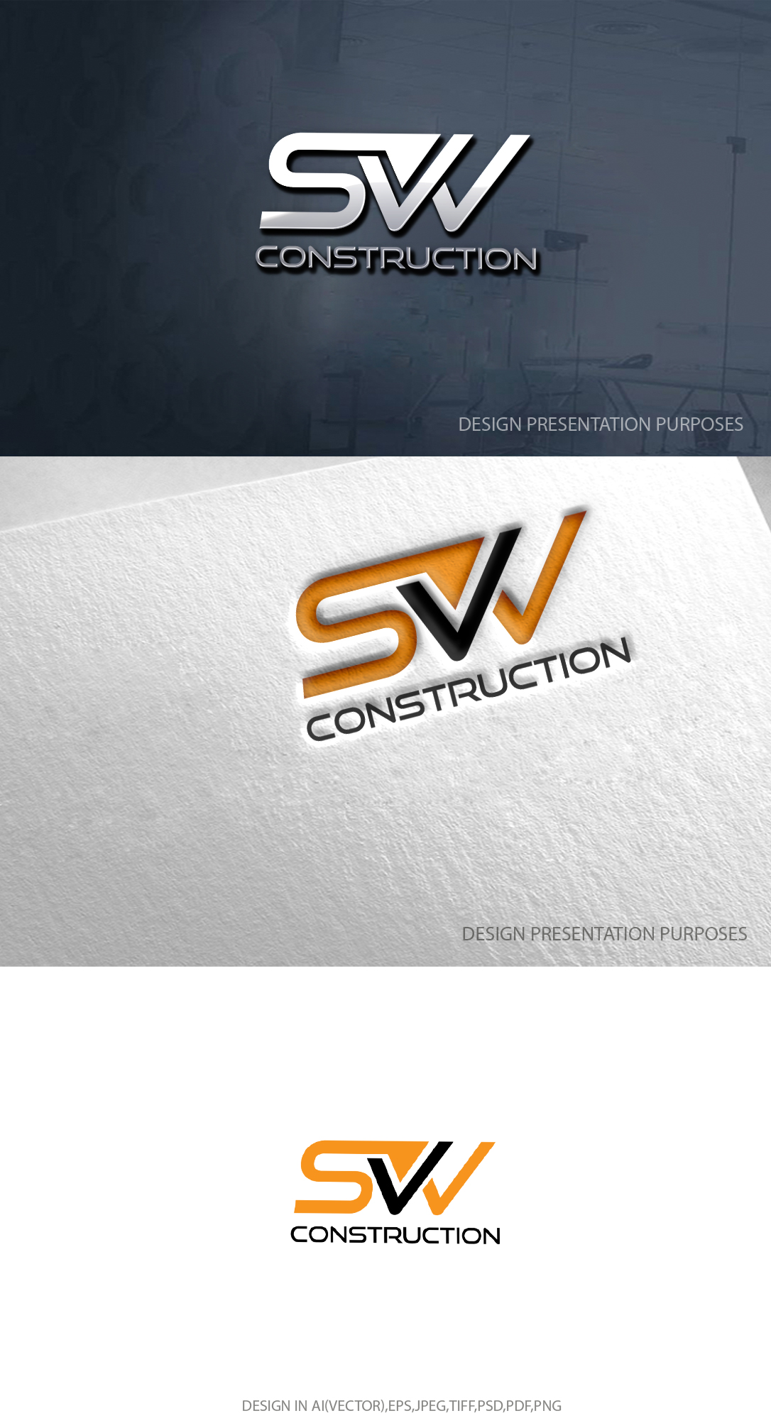 Logo Design by zebronicgraphic for SVV Construction  | Design #34949752