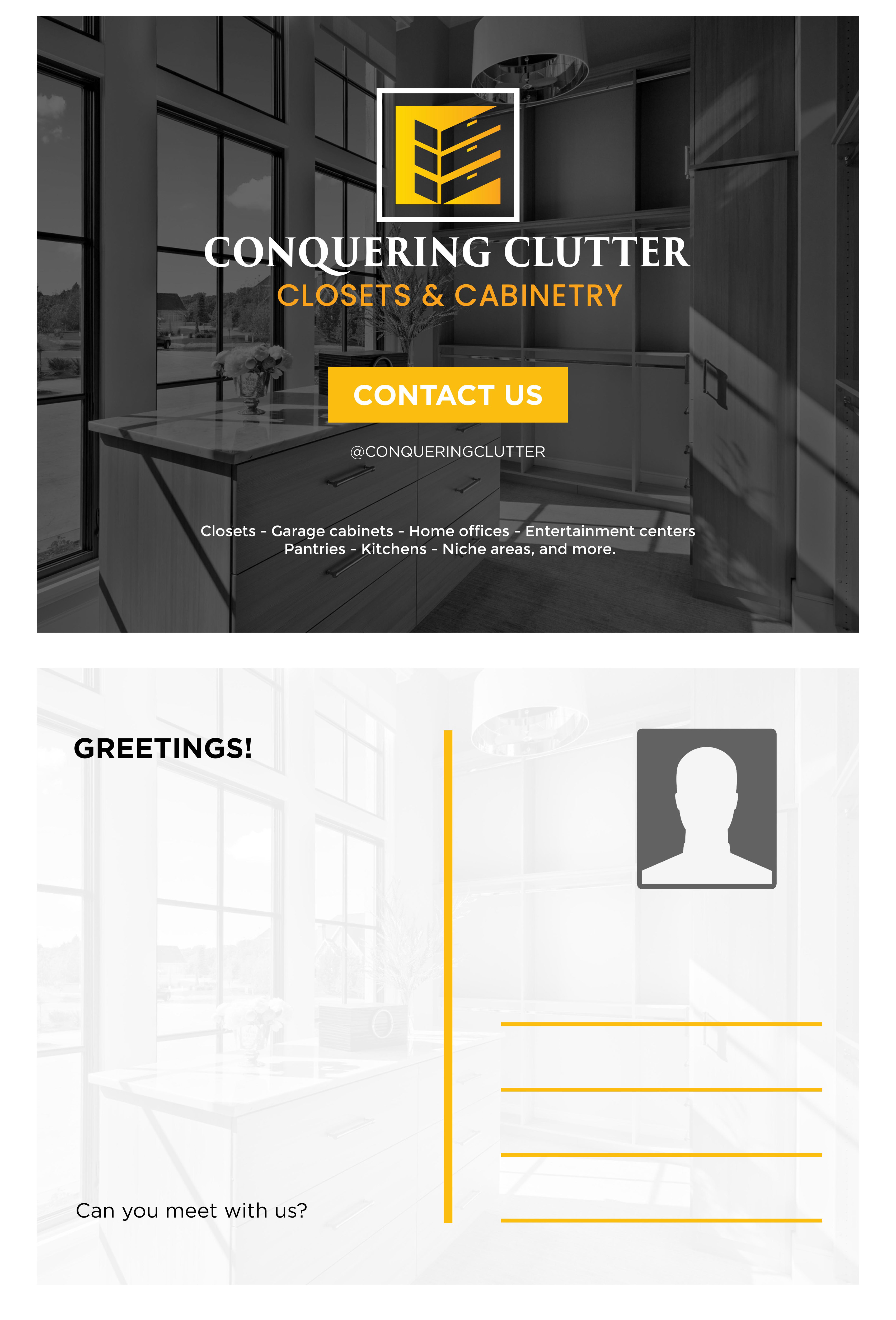 Postcard Design by BJY for Conquering Clutter Closets & Cabinetry | Design #35237818