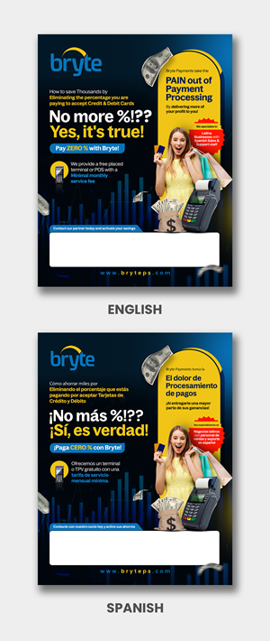 Financial Services Flyer in English one side  Spanish the other side
