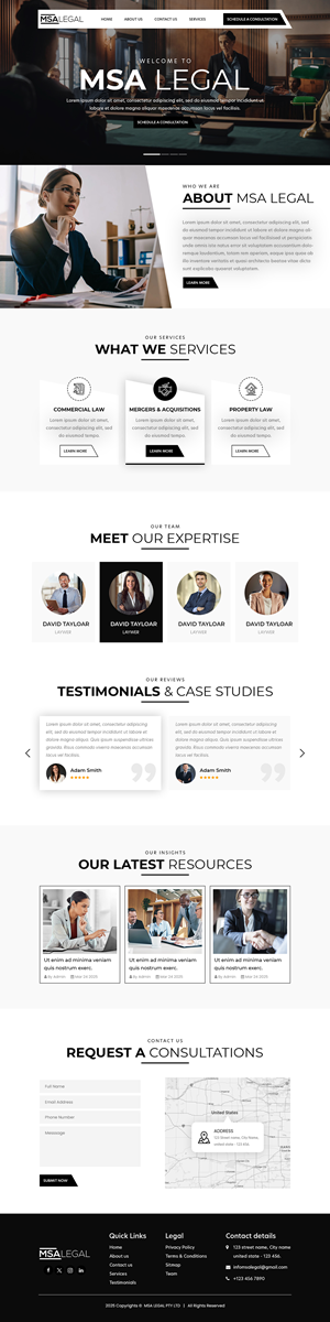 Website Design Brief for MSA LEGAL PTY LTD