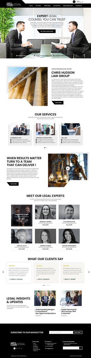 Web Design par nzdesigners pour MSA LEGAL | Design #34974015