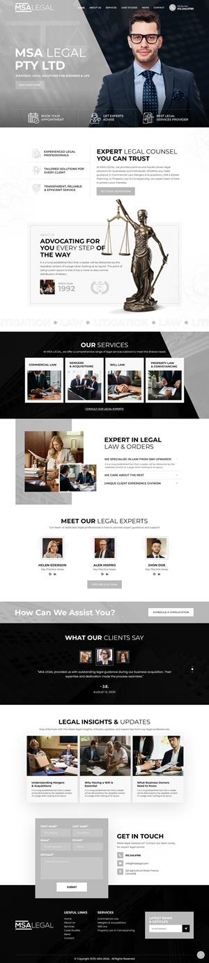 Web-Design von nzdesigners für MSA LEGAL | Design: #34982734
