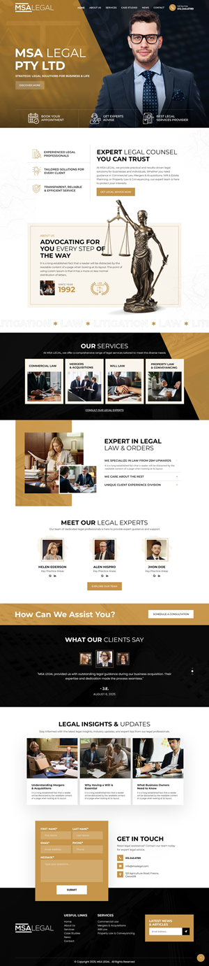 Web-Design von nzdesigners für MSA LEGAL | Design: #34982736