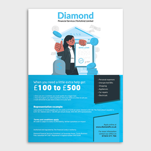 Design de Flyer par YourLogoMaster pour Diamond Financial Services (Yorkshire) Ltd | Design : #34977988