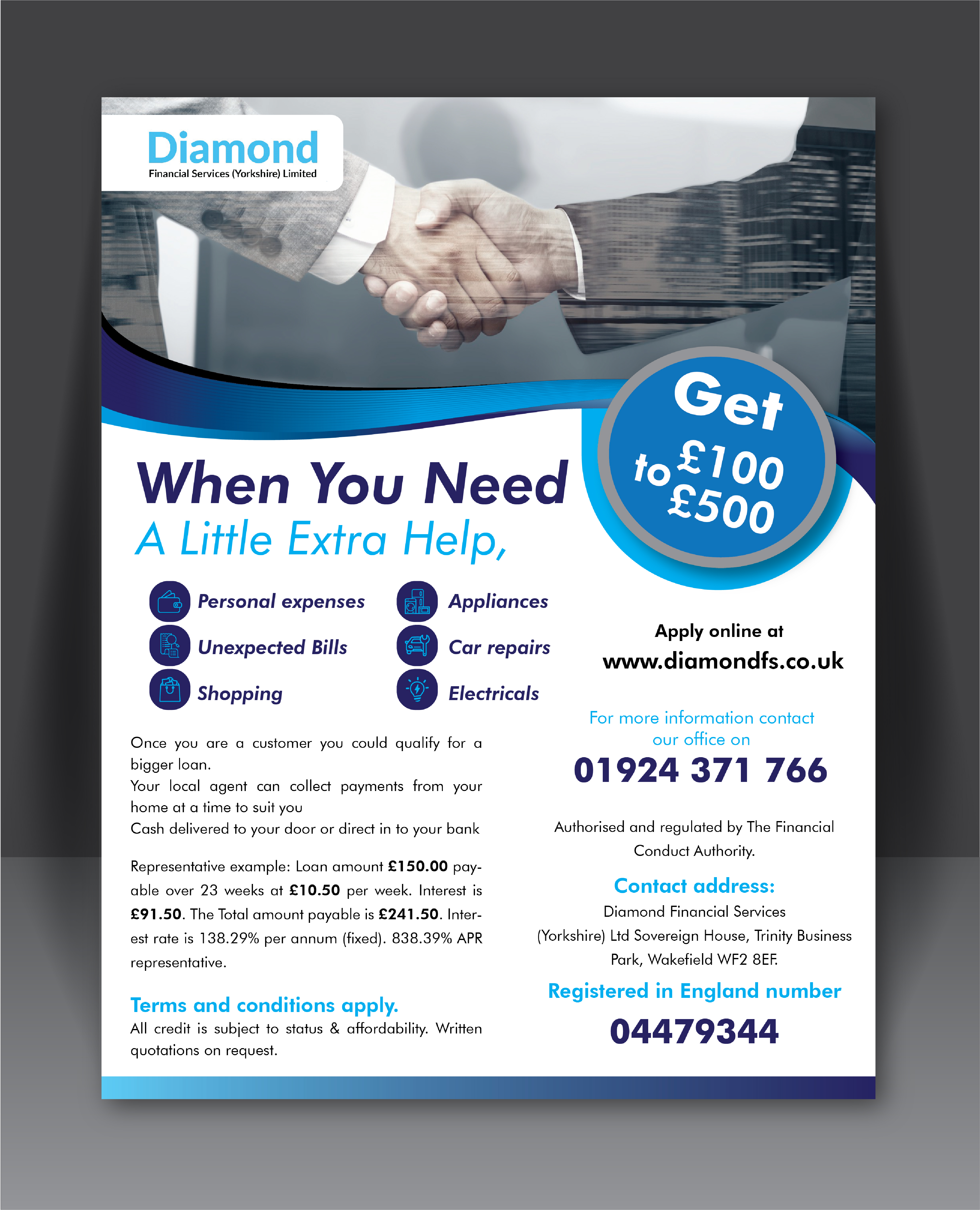 Design de Flyer par HT Graphic pour Diamond Financial Services (Yorkshire) Ltd | Design #34980348