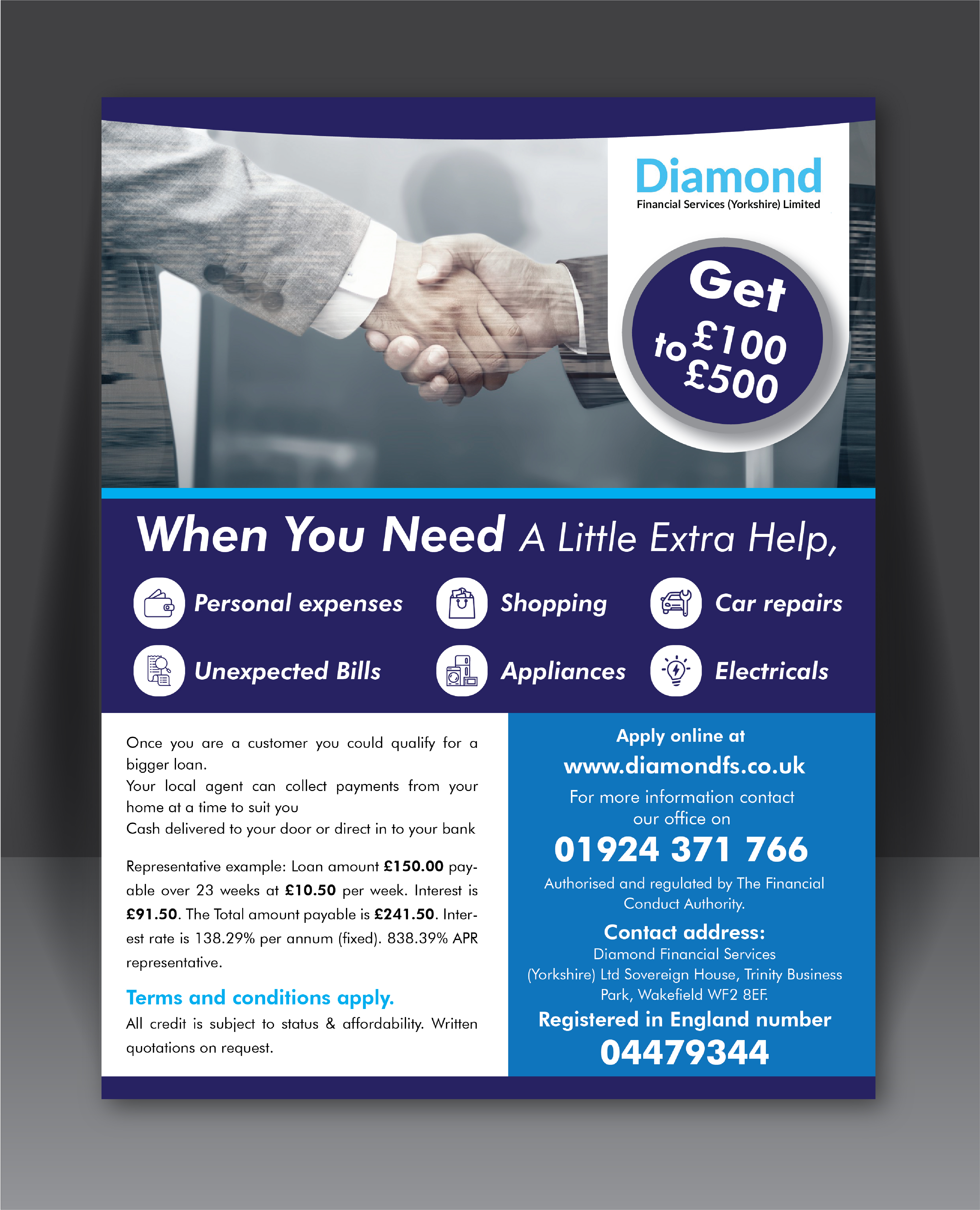 Design de Flyer par HT Graphic pour Diamond Financial Services (Yorkshire) Ltd | Design #34980607