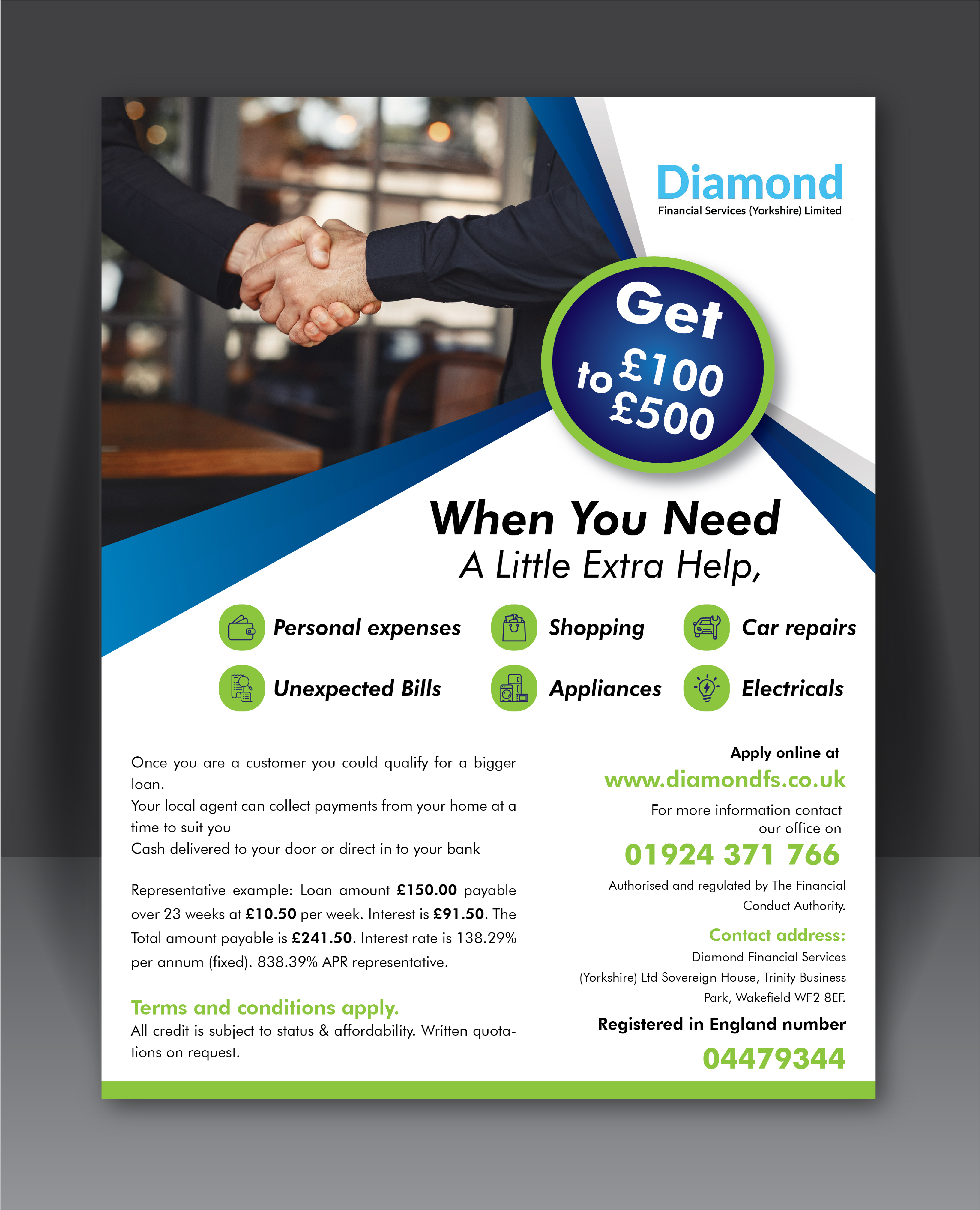 Design de Flyer par HT Graphic pour Diamond Financial Services (Yorkshire) Ltd | Design #34981755