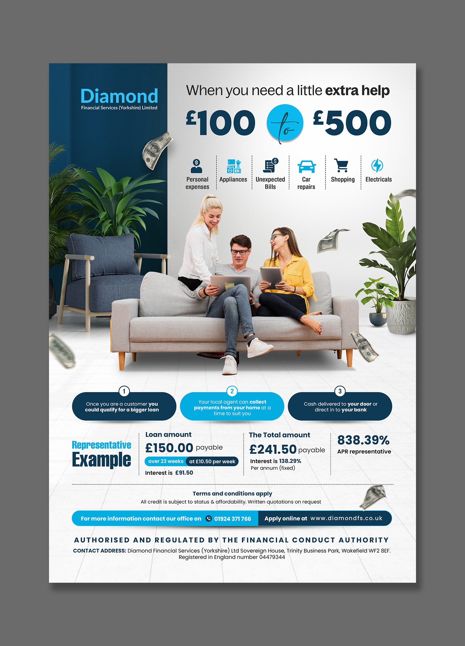 Design de Flyer par debdesign pour Diamond Financial Services (Yorkshire) Ltd | Design #34984773