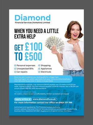 Flyer-Design von 3Guys für Diamond Financial Services (Yorkshire) Ltd | Design: #34985092