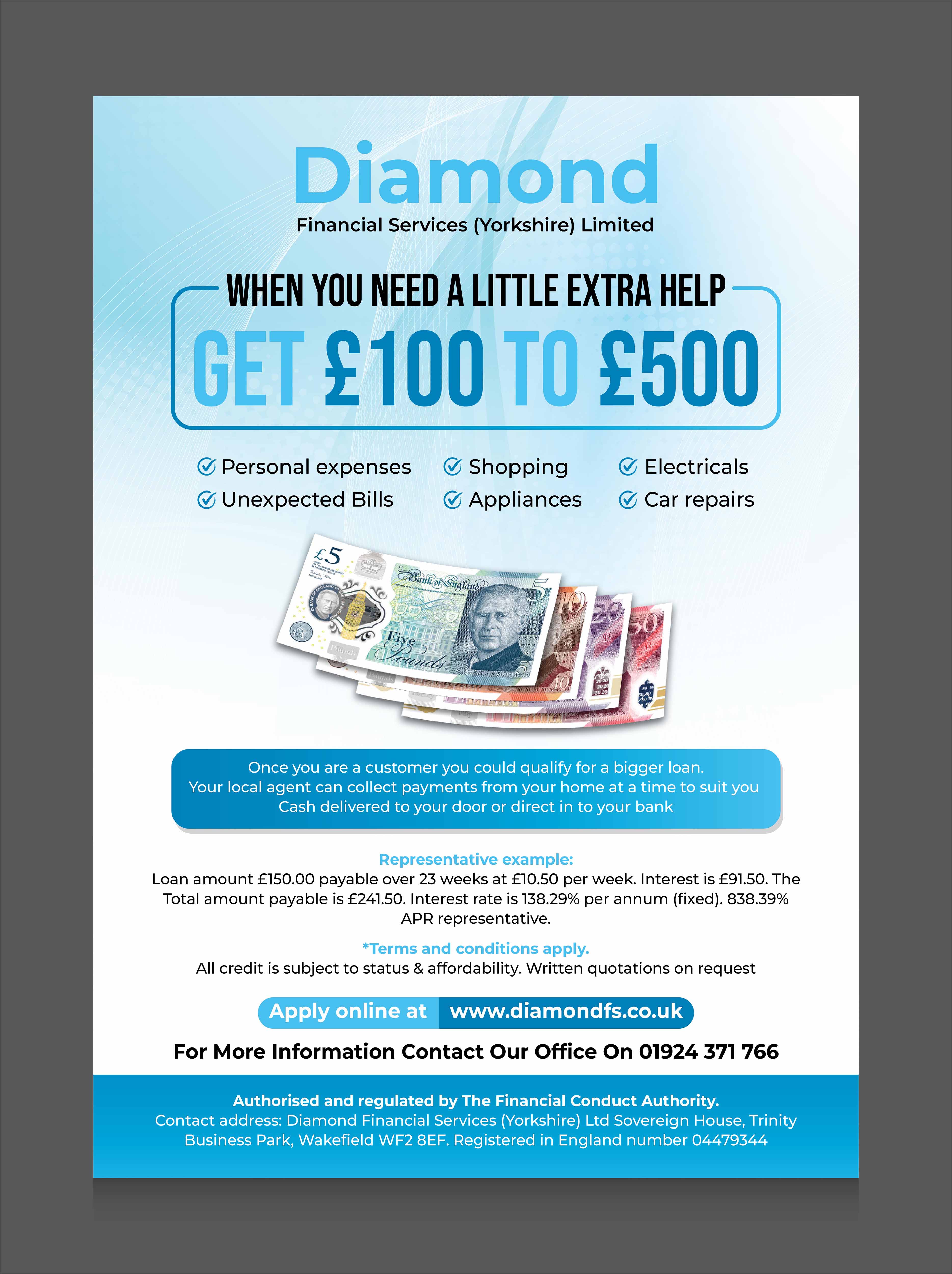 Flyer-Design von 3Guys für Diamond Financial Services (Yorkshire) Ltd | Design #34985926