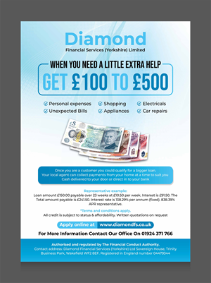 Flyer-Design von 3Guys für Diamond Financial Services (Yorkshire) Ltd | Design: #34985926