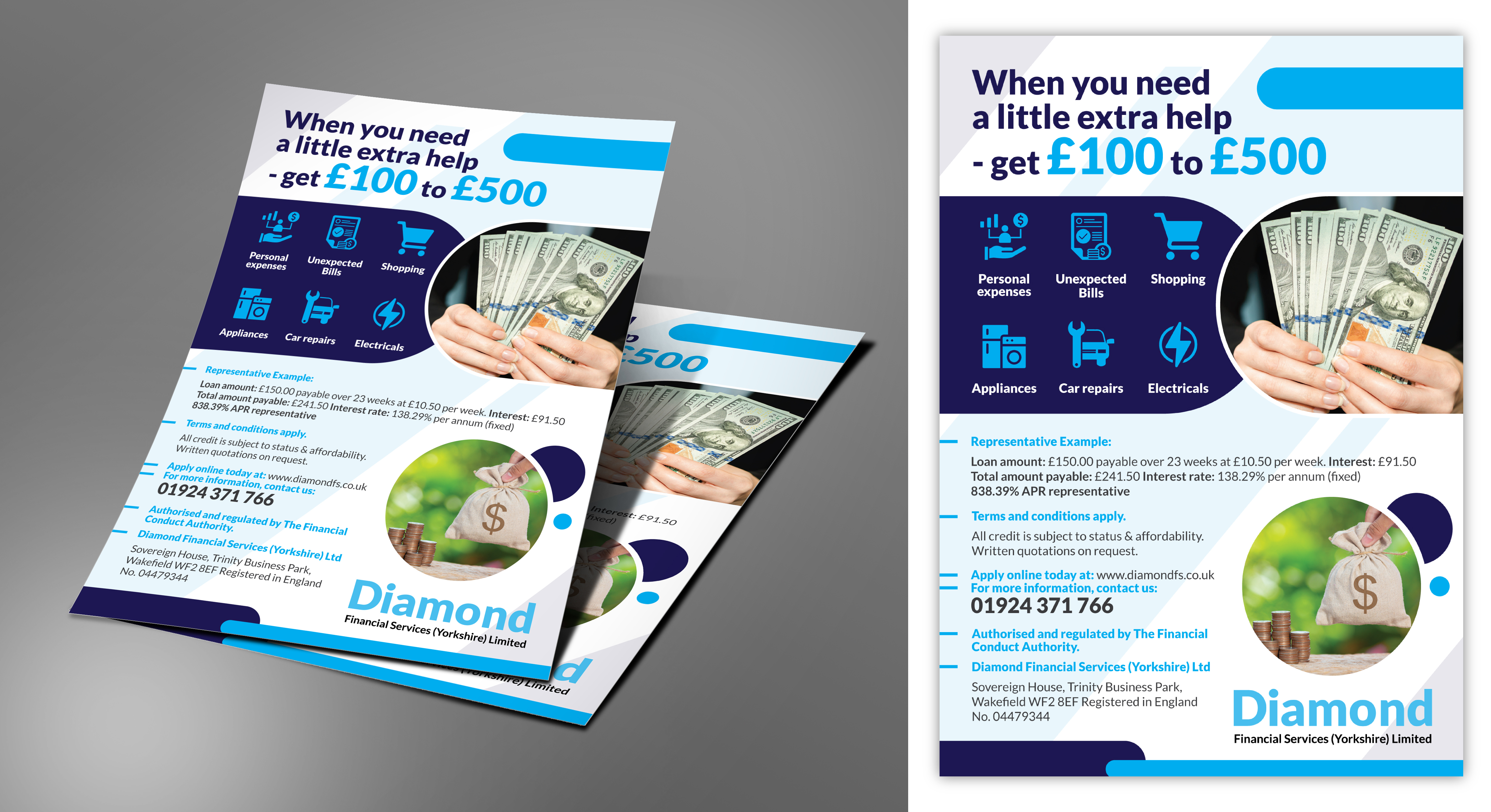 Design de Flyer par Impressive Designs pour Diamond Financial Services (Yorkshire) Ltd | Design #34977997