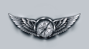 Aviation themed compass tattoo
