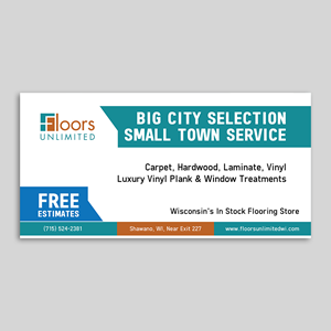 Werbetafel-Design von YourLogoMaster für Floors Unlimited | Design: #35016559