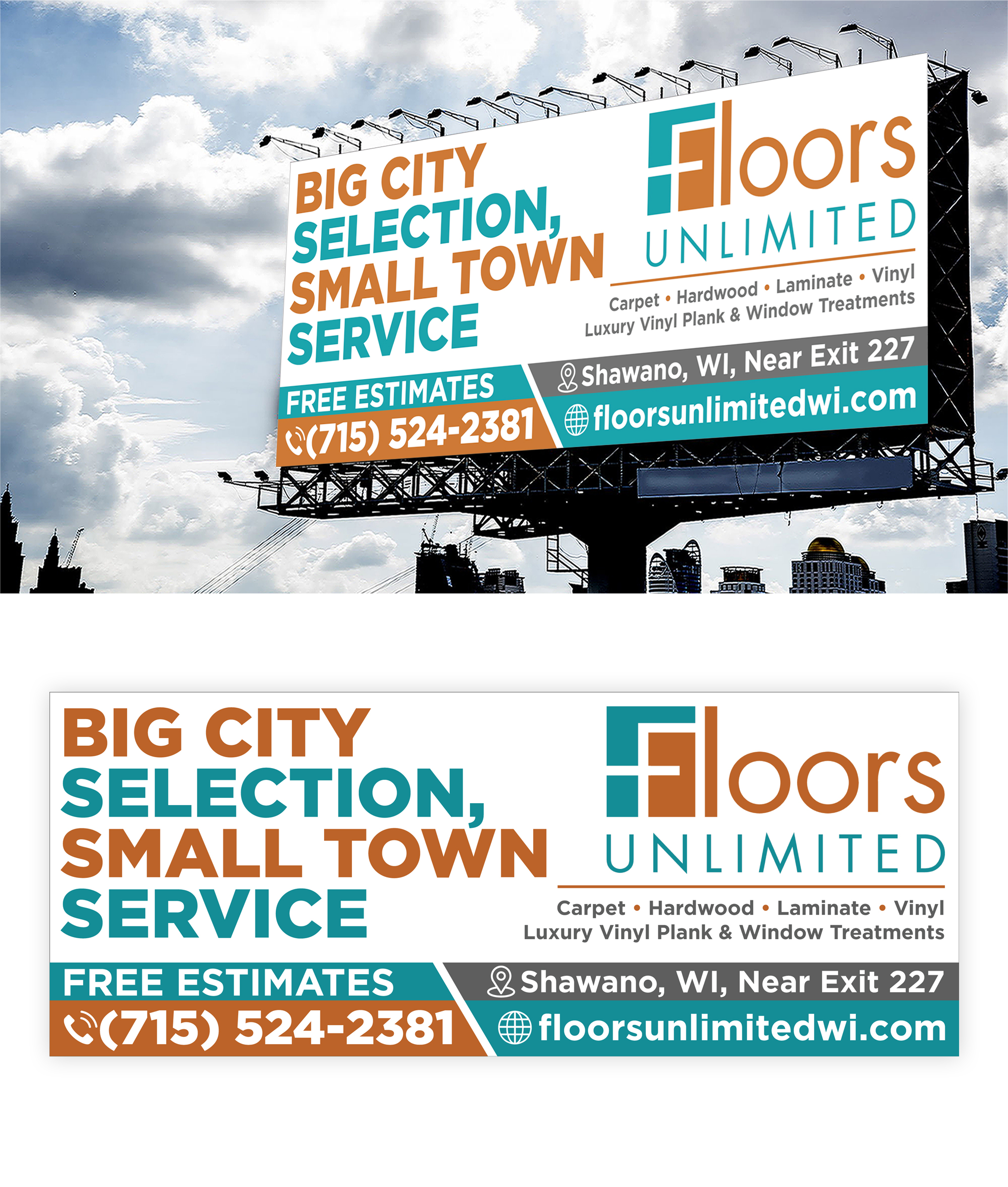 Diseño de Cartelera por VCreativeidea para Floors Unlimited | Diseño #35021549