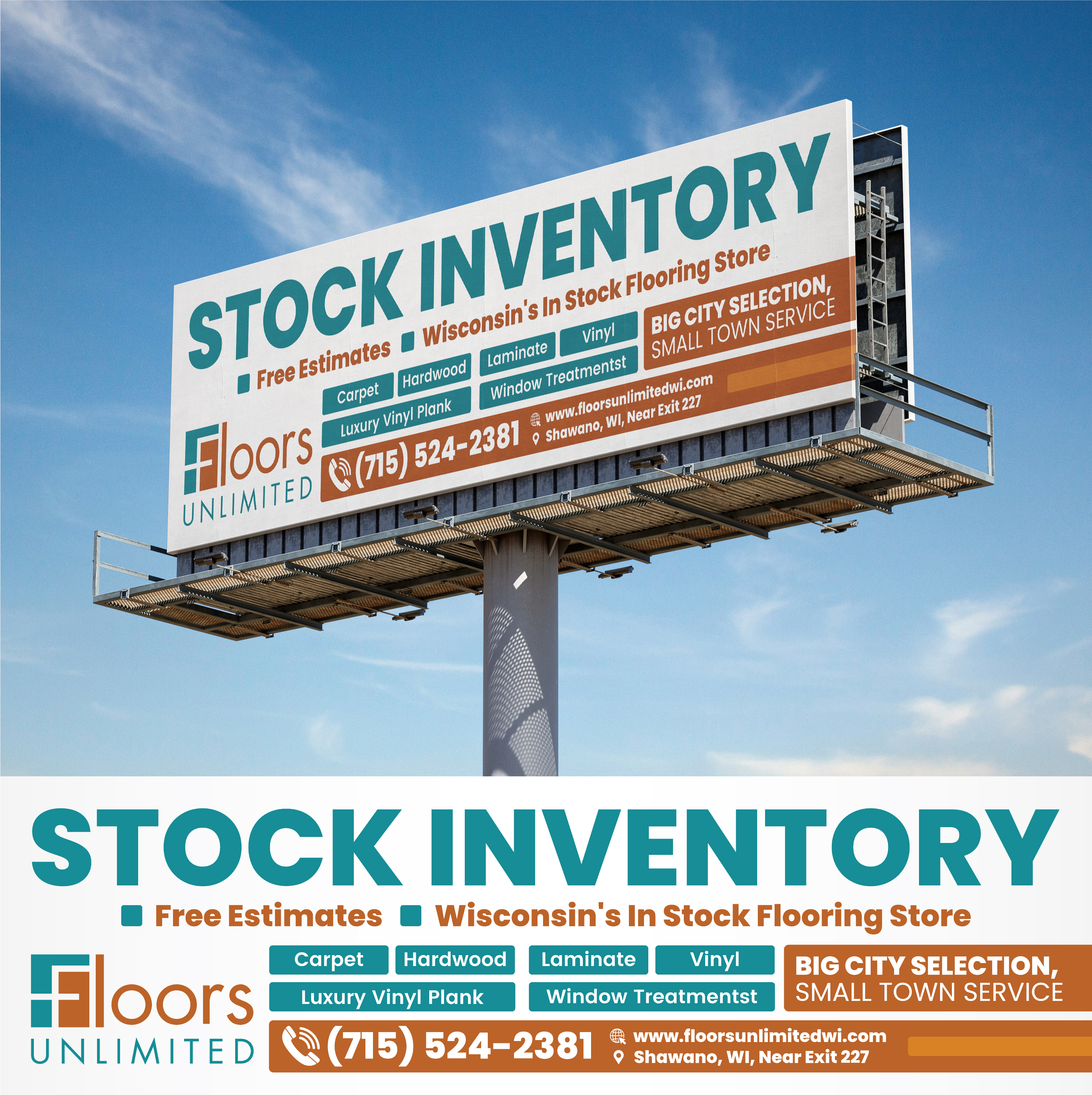 Billboard Design by Impressive Solutions for Floors Unlimited | Design #35013569