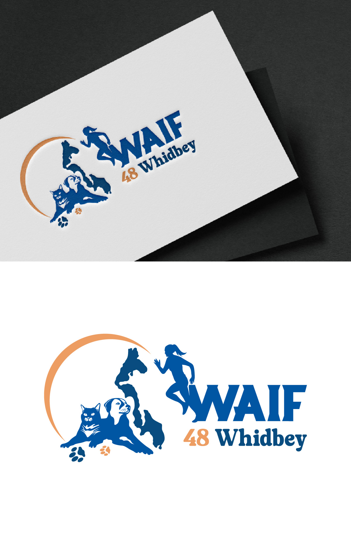 Logo-Design von fly  design für Whidbey Animals' Improvement Foundation (WAIF) | Design #35014920