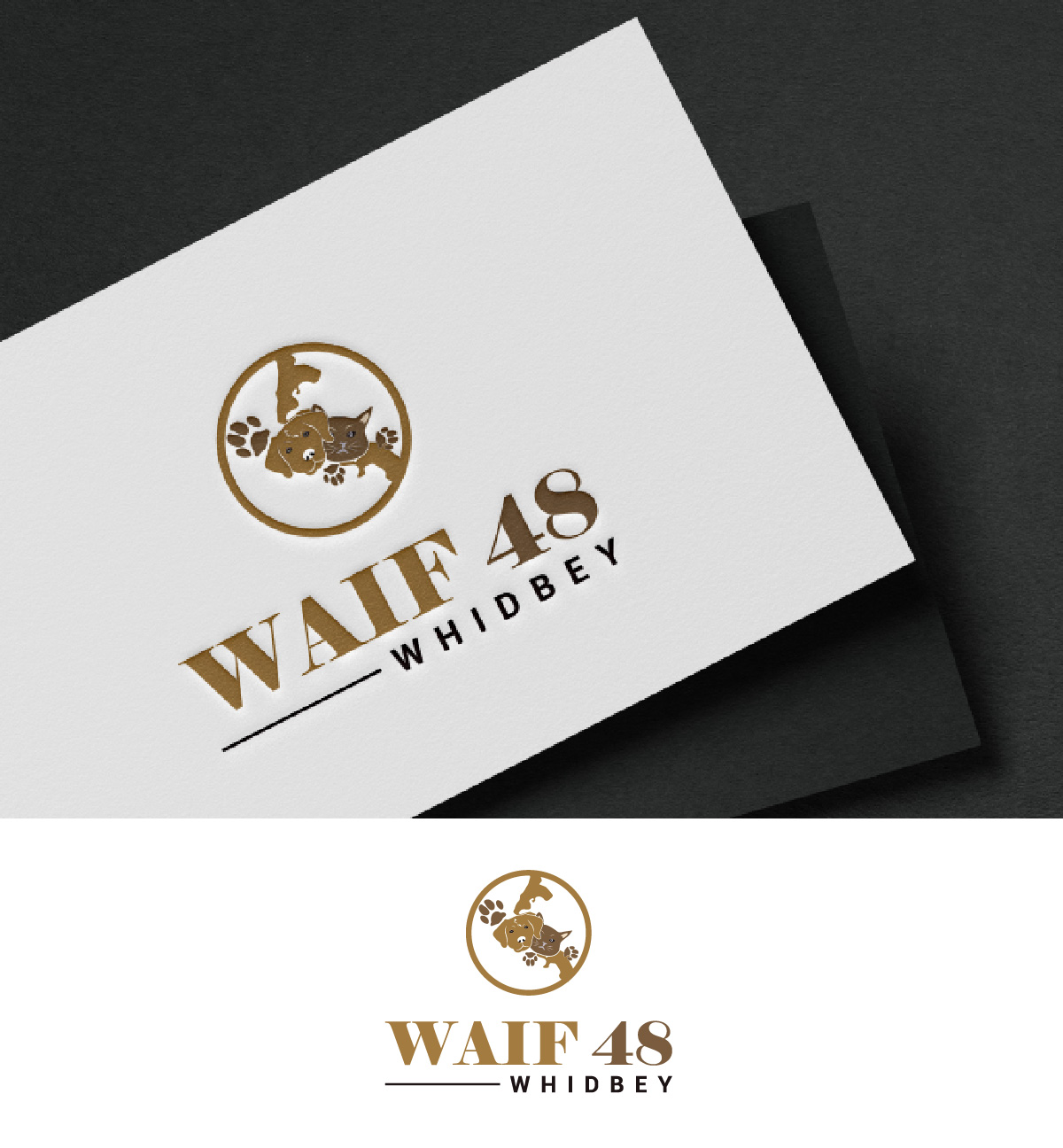 Logo-Design von fly  design für Whidbey Animals' Improvement Foundation (WAIF) | Design #35014921