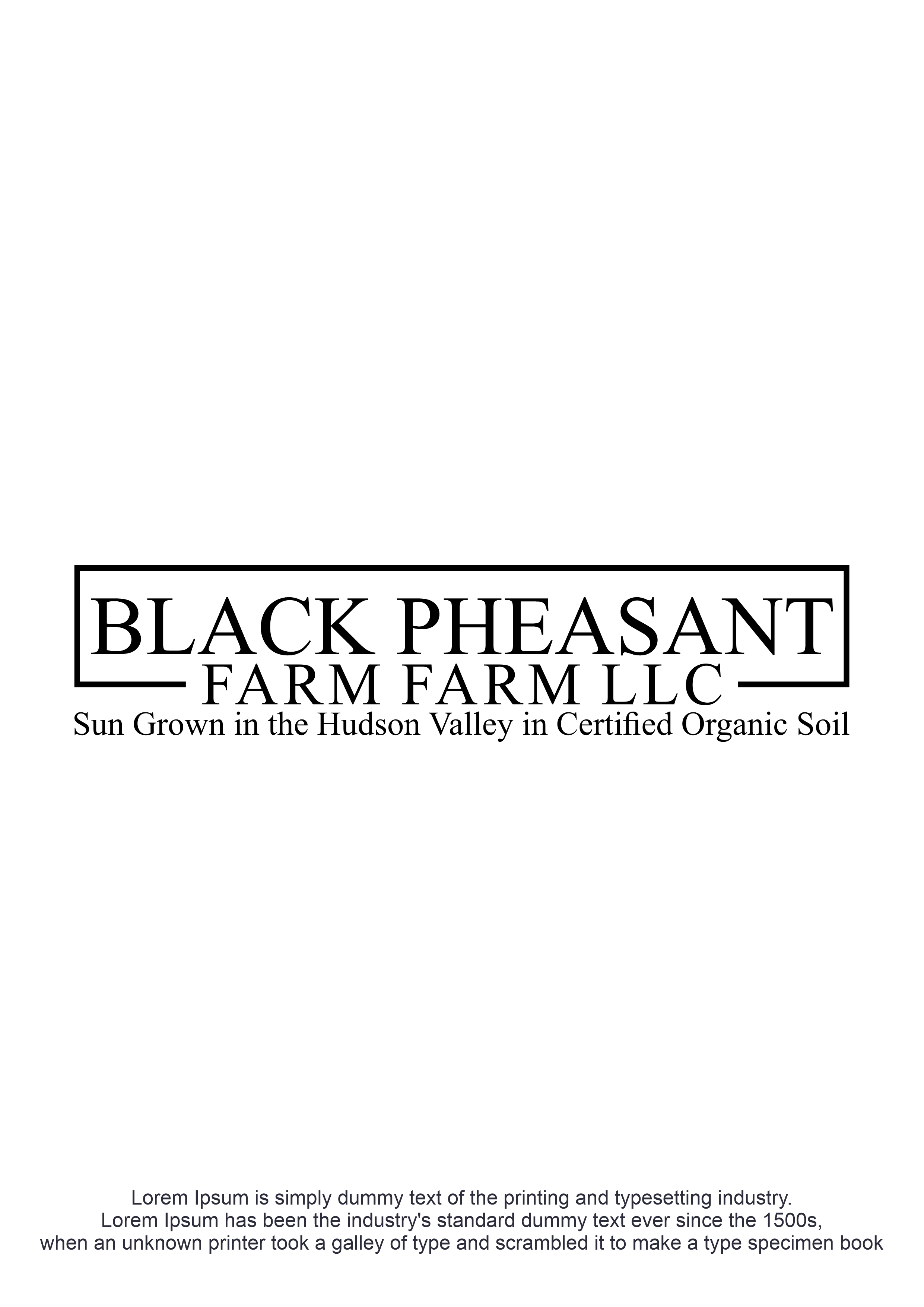 Logo Design by Eldmal for Black Pheasant Farm LLC | Design #35023982