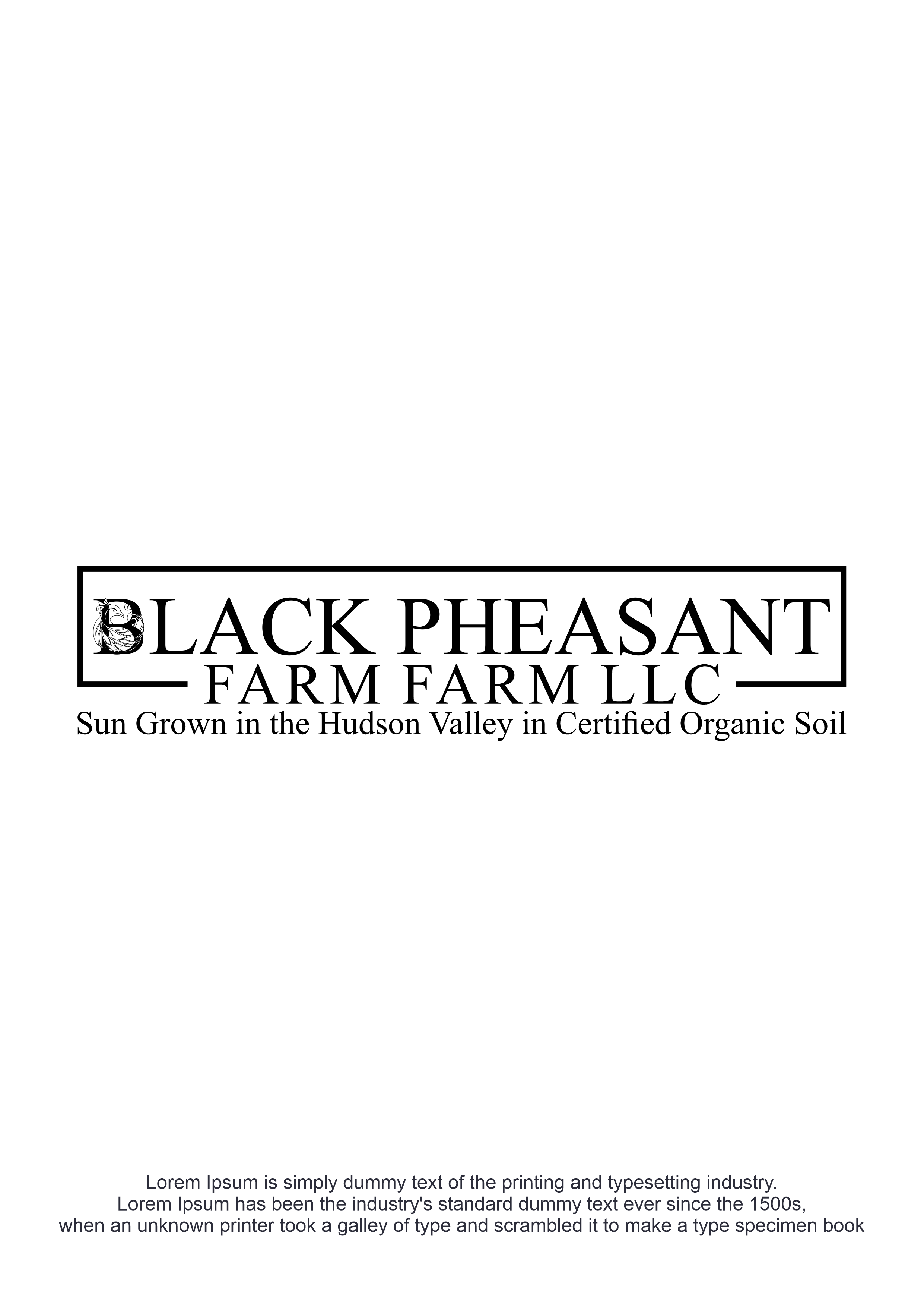 Logo Design by Eldmal for Black Pheasant Farm LLC | Design #35028515