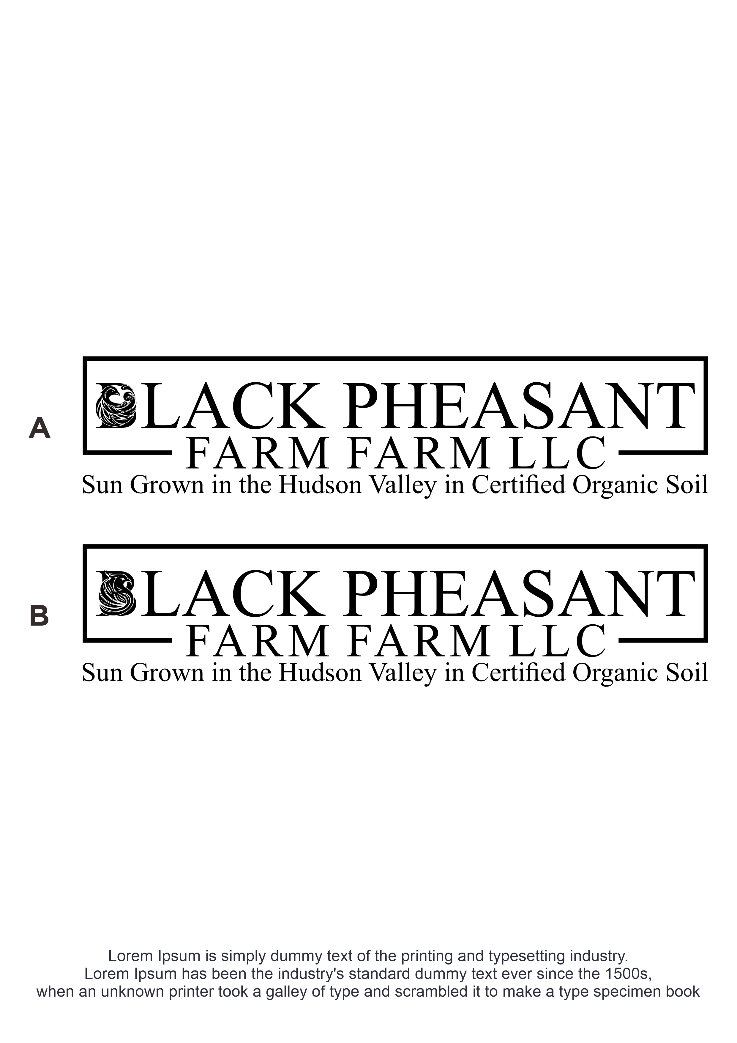 Logo Design by Eldmal for Black Pheasant Farm LLC | Design #35033234