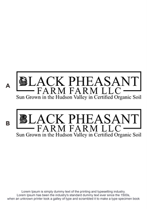 Logo Design by Eldmal for Black Pheasant Farm LLC | Design: #35033234