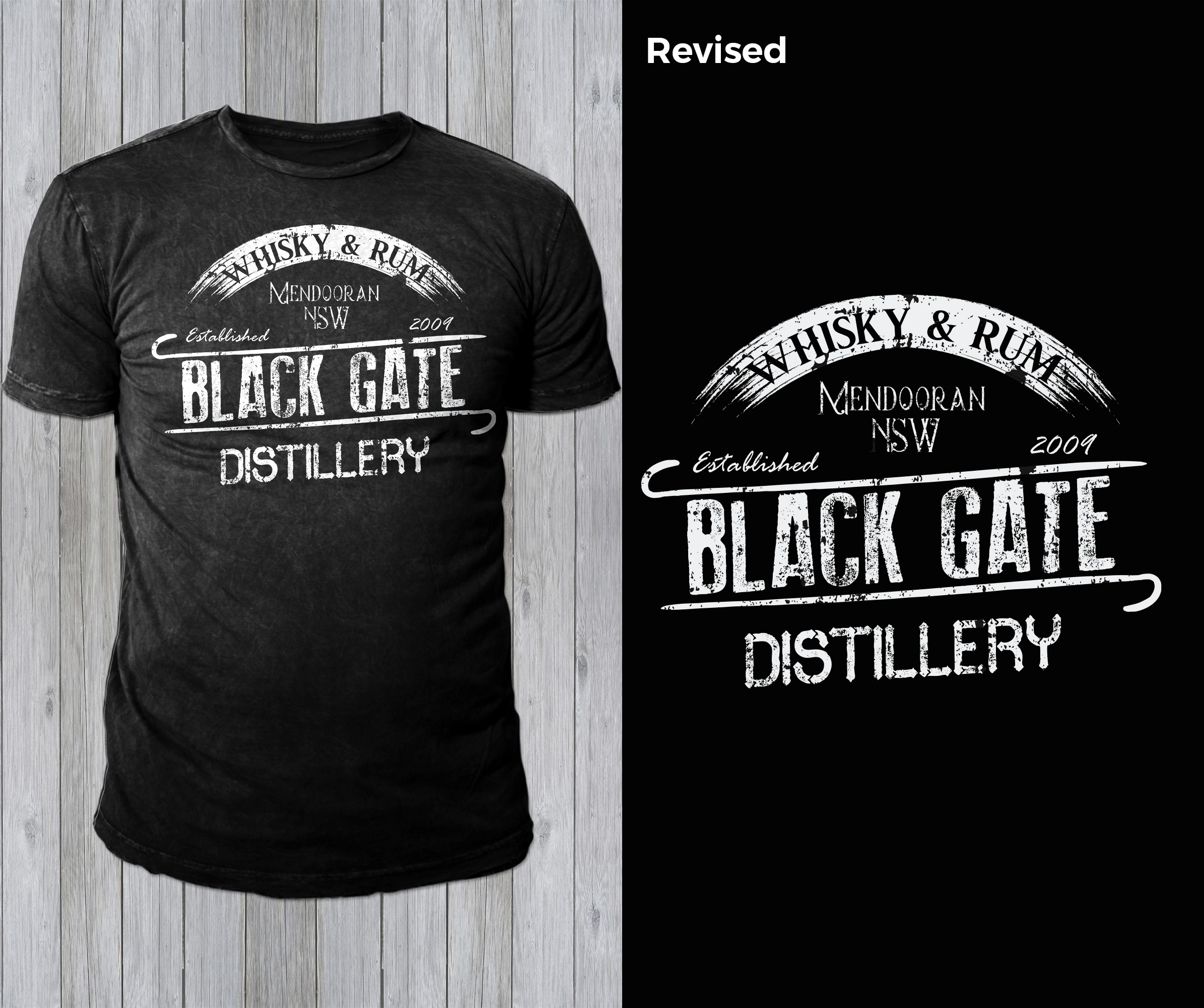 T-shirt Design by Teespixels for Black Gate Distillery | Design #35062968