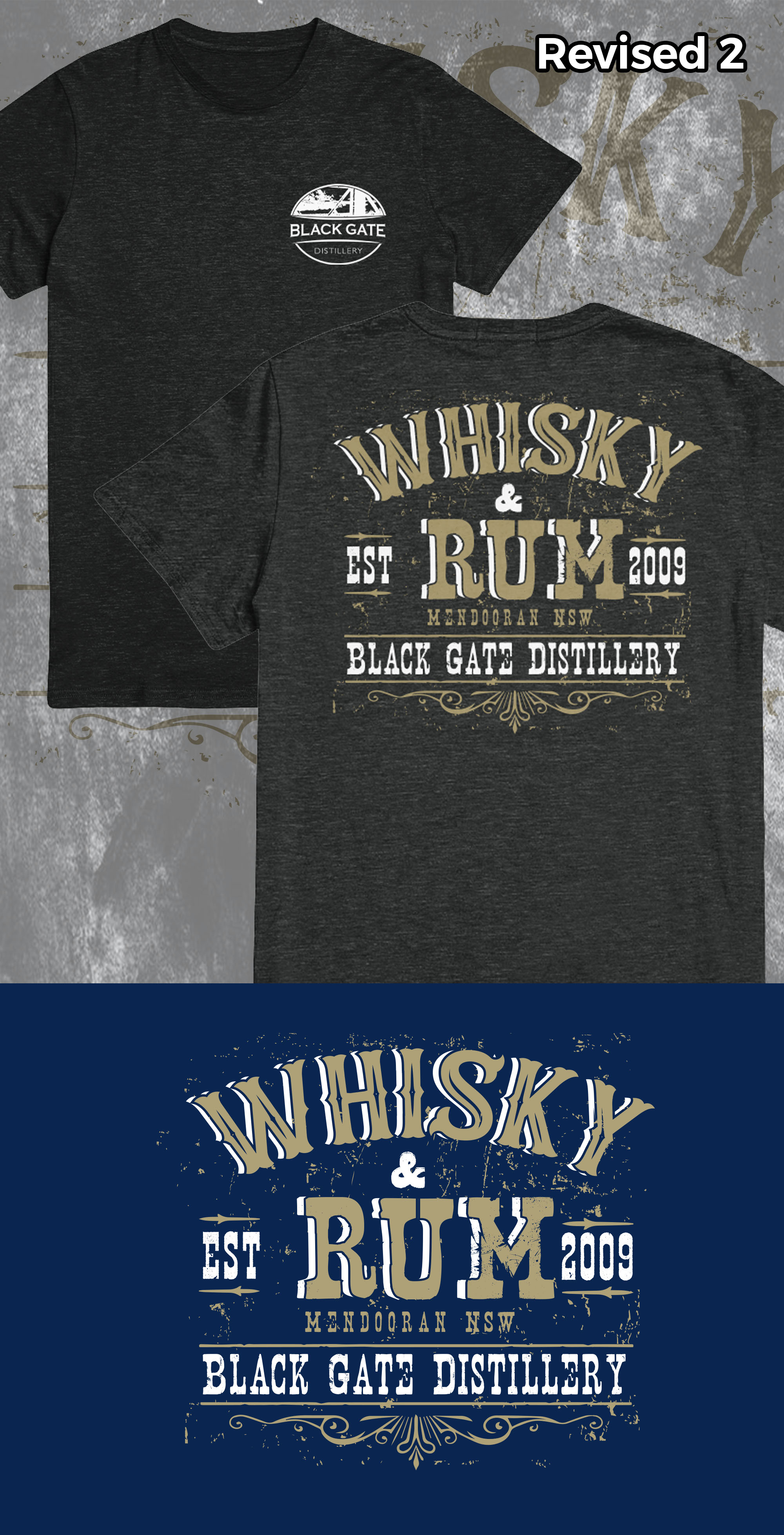 T-Shirt-Design von Teespixels für Black Gate Distillery | Design #35065081