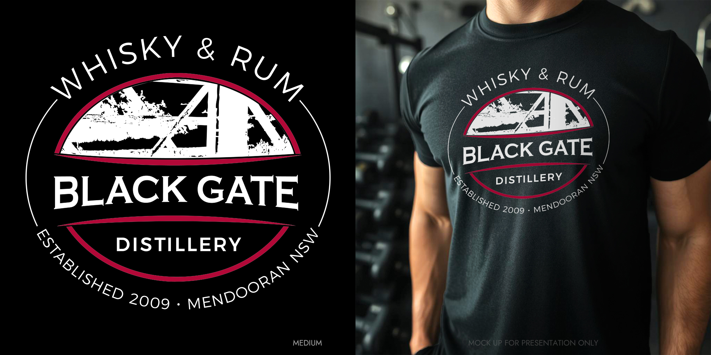 T-shirt Design by NancyTan for Black Gate Distillery | Design #35074557