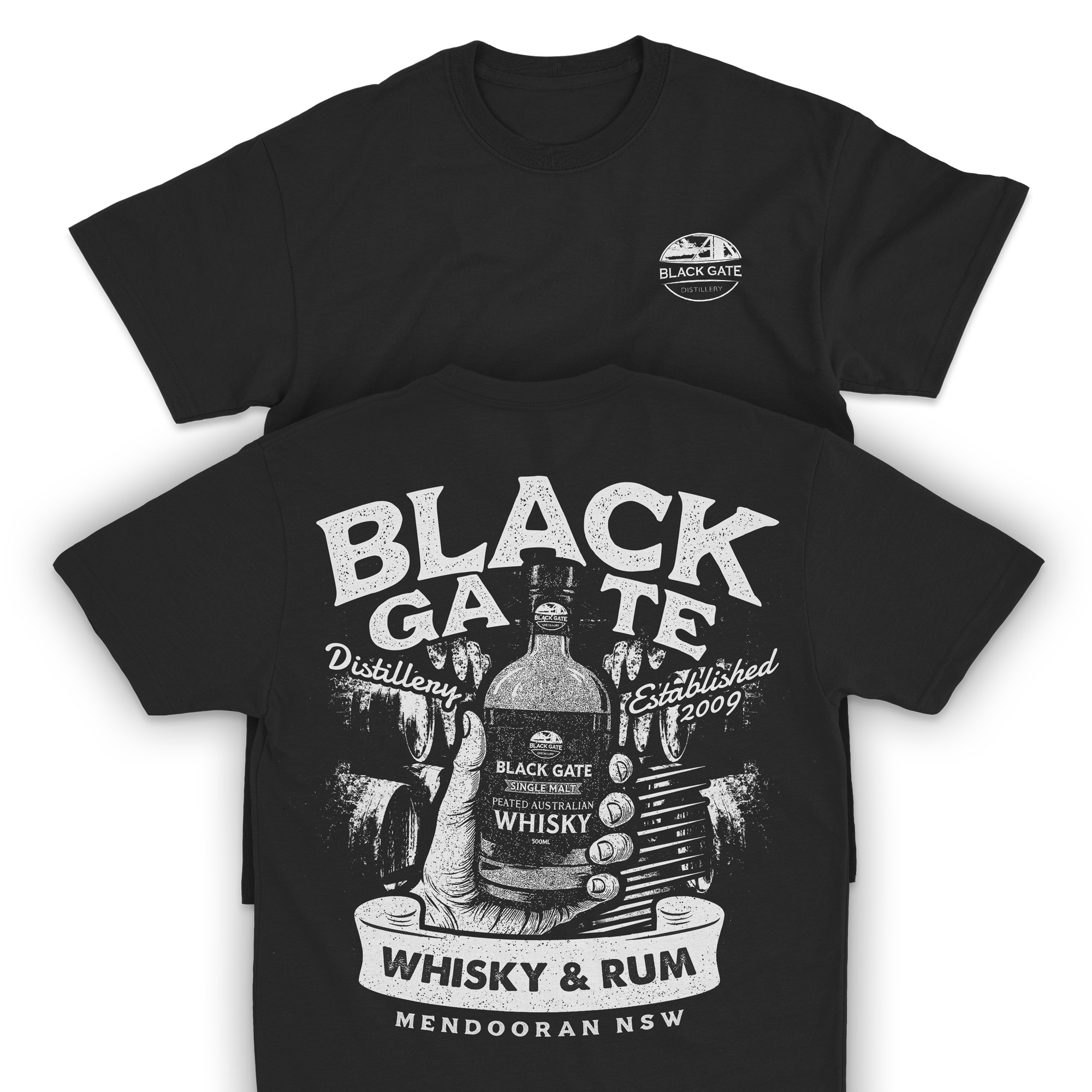 T-shirt Design by Pixeo Design for Black Gate Distillery | Design #35064919