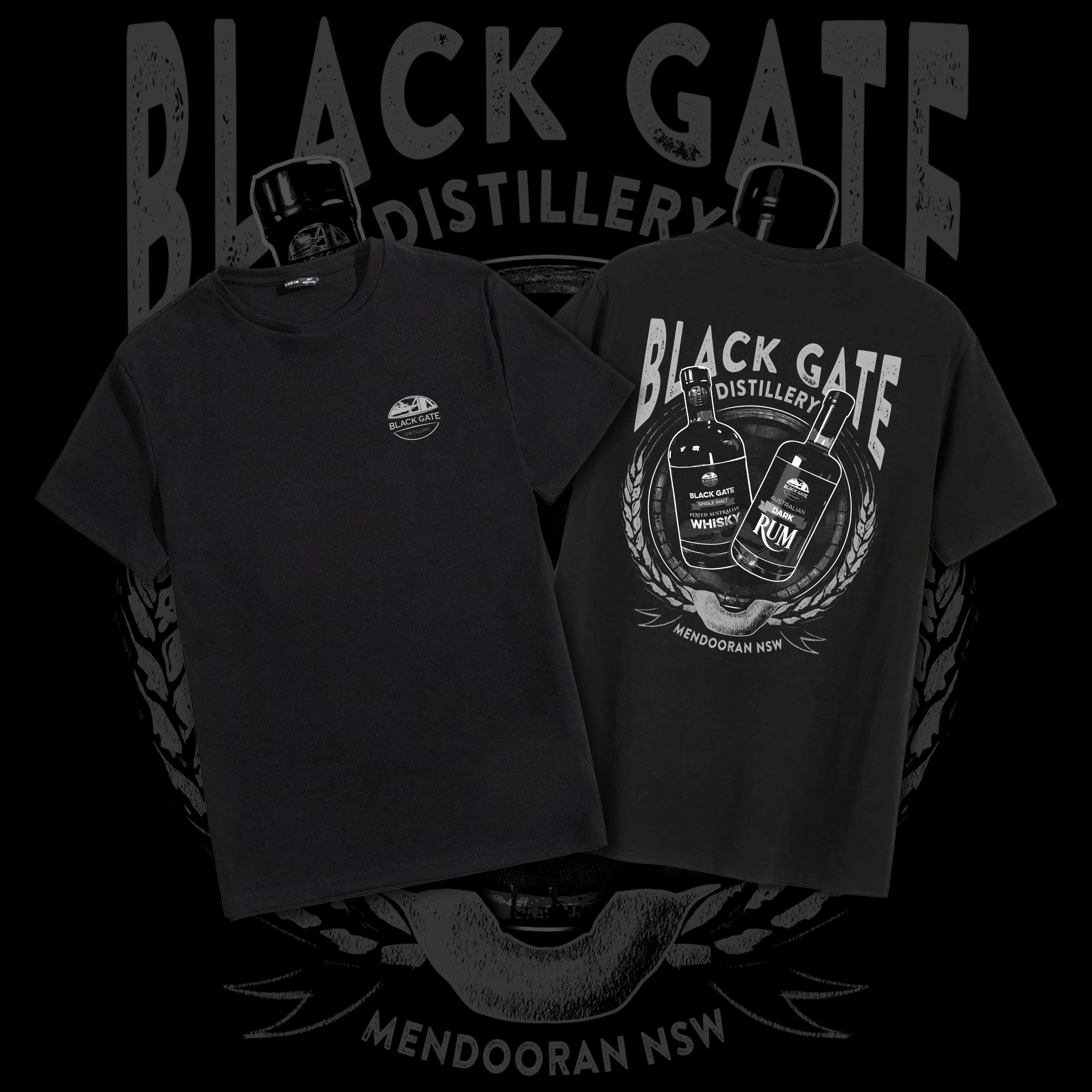 T-shirt Design by Fortunate Studio for Black Gate Distillery | Design #35063927
