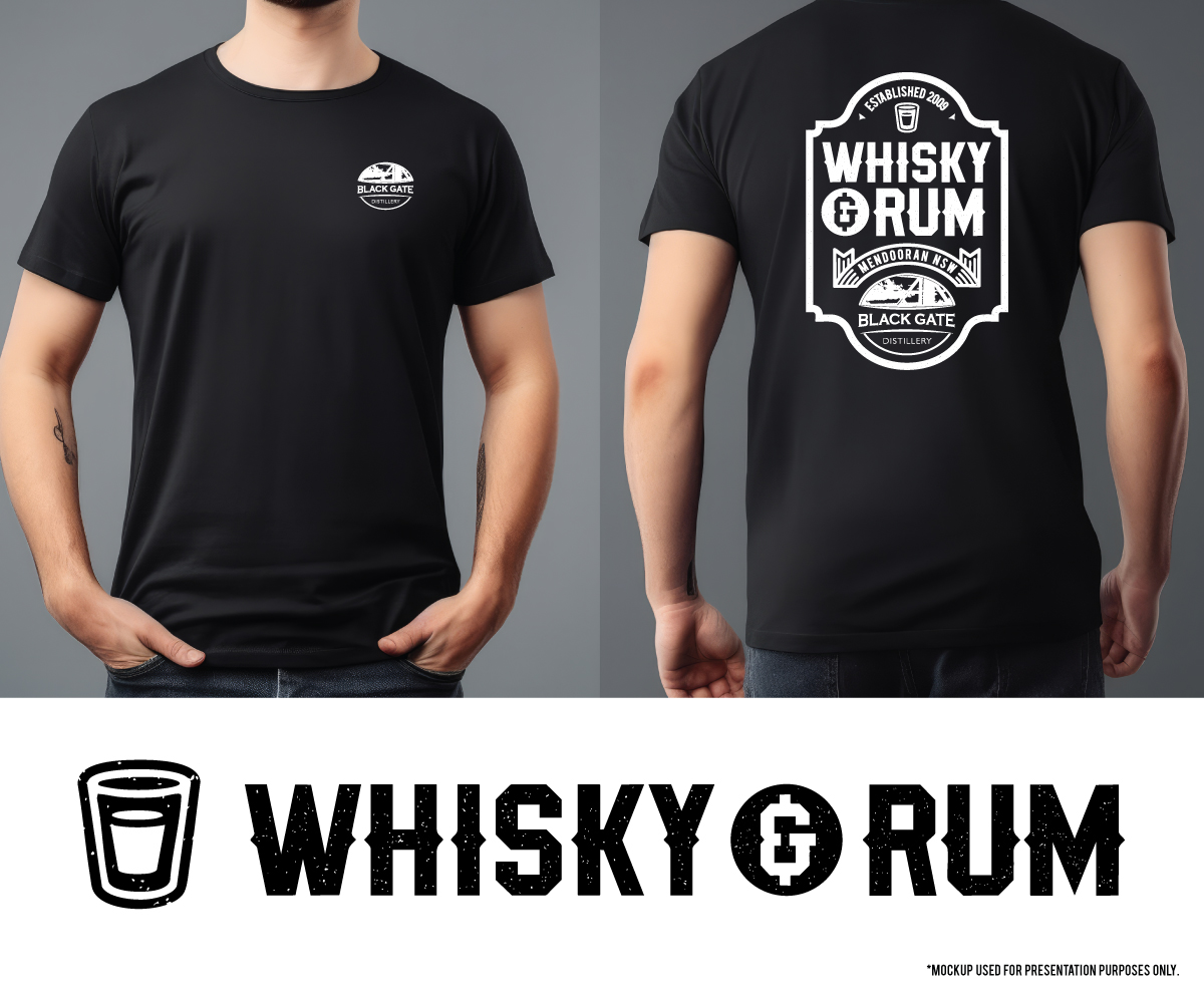 T-shirt Design by Curtis Sharp for Black Gate Distillery | Design #35035377