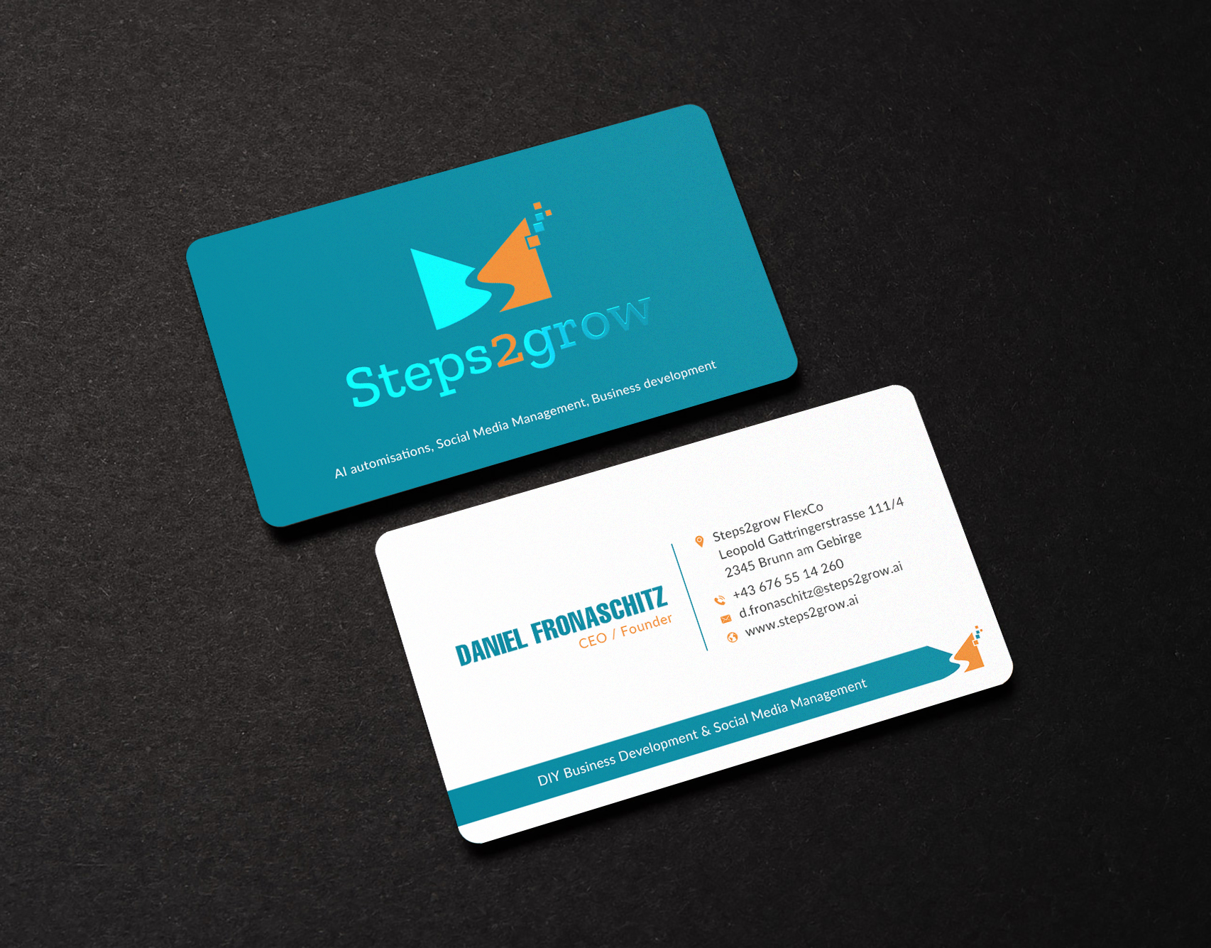 Business Card Design by Sun Moon Graphic Designer for Steps2grow FlexCo | Design #35041326