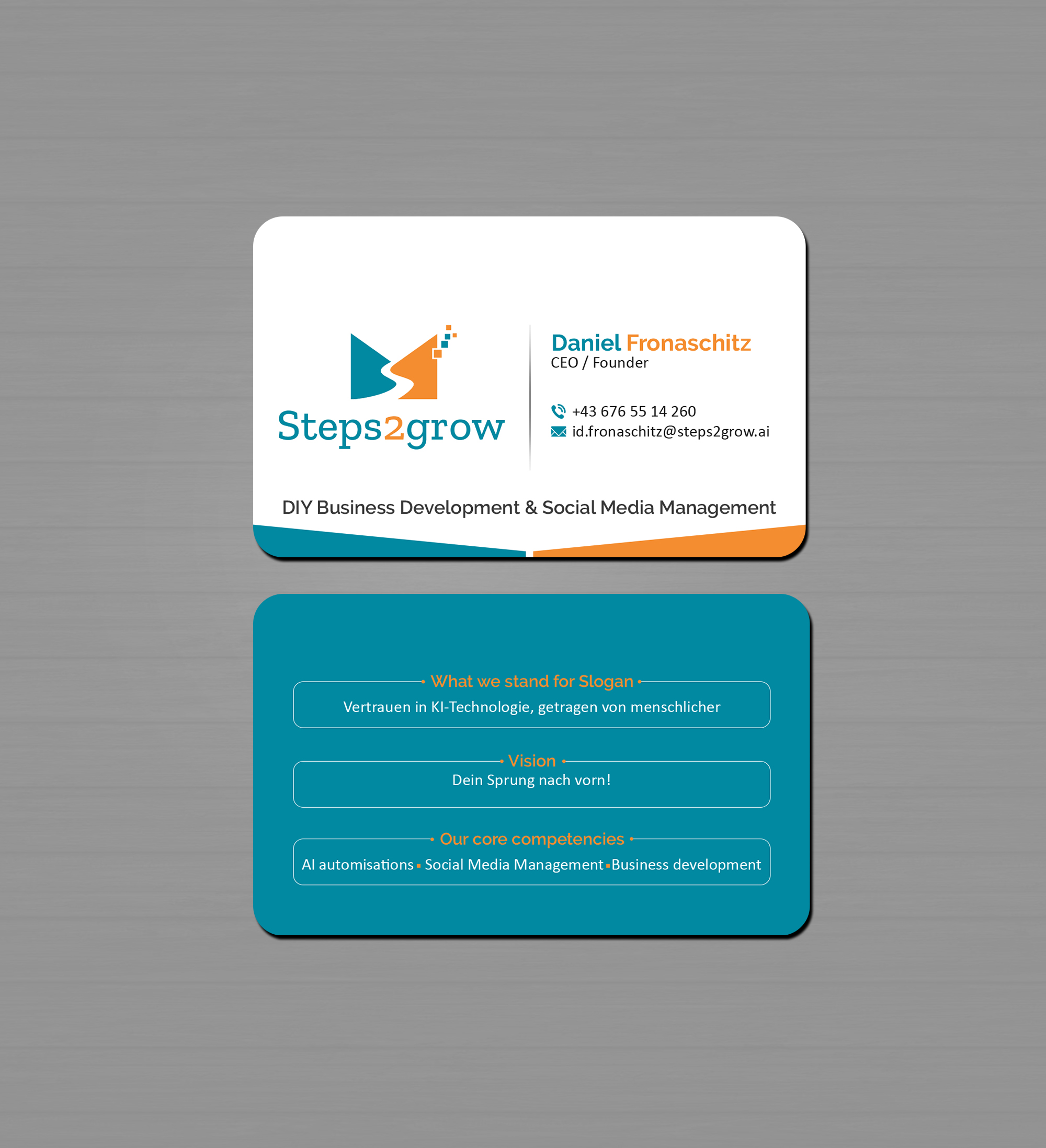 Business Card Design by Creations Box 2015 for Steps2grow FlexCo | Design #35043269