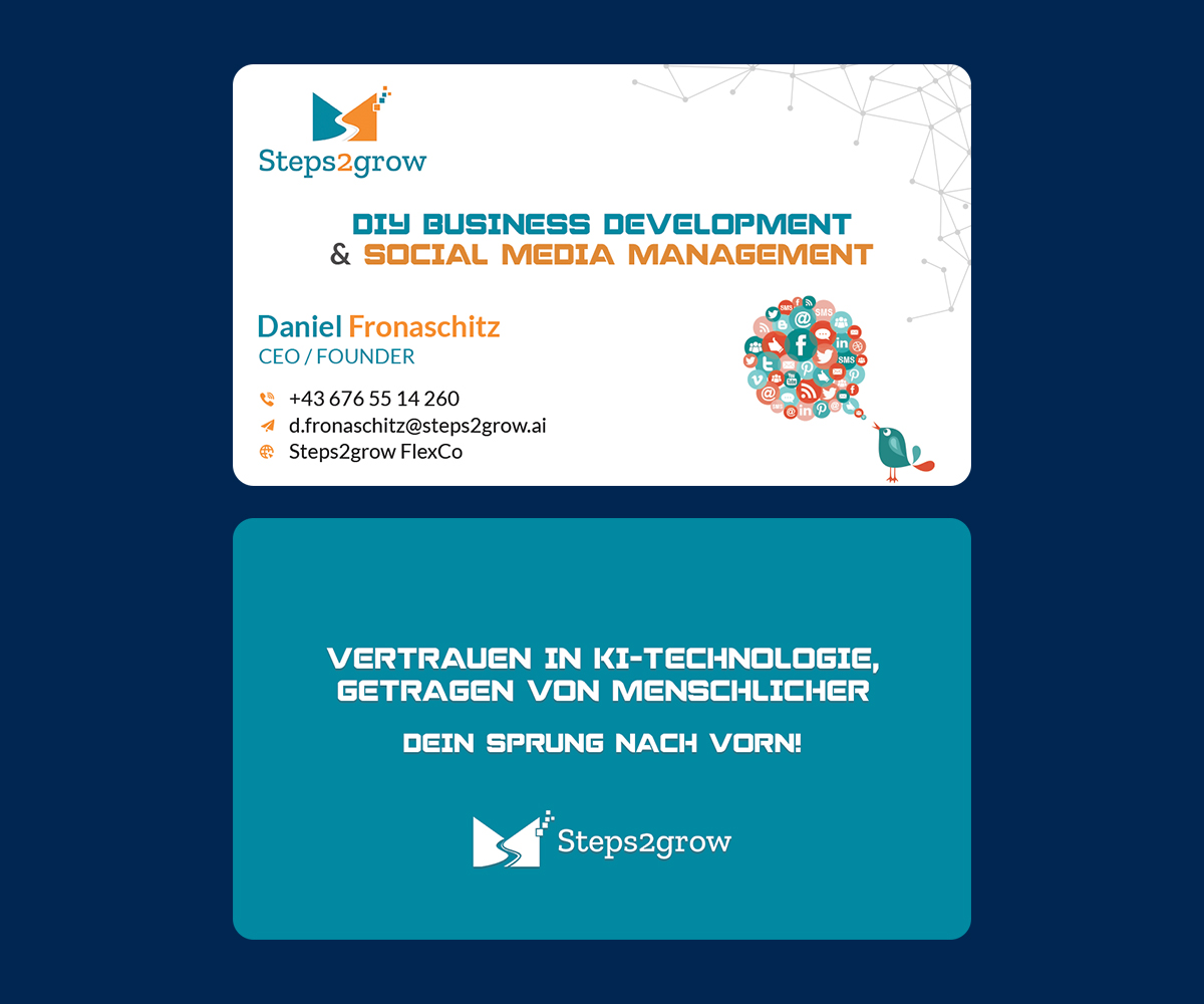 Business Card Design by rainbowmagic2017 for Steps2grow FlexCo | Design #35042462