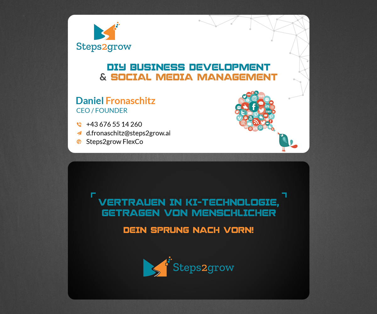 Visitenkarten-Design von rainbowmagic2017 für Steps2grow FlexCo | Design #35042949
