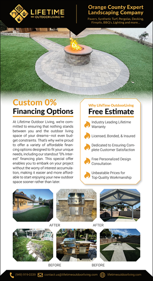 Flyer-Design von MarkoE für Lifetime Outdoor Living | Design #35087194