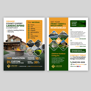 Flyer Design by debdesign for Lifetime Outdoor Living | Design: #35060035