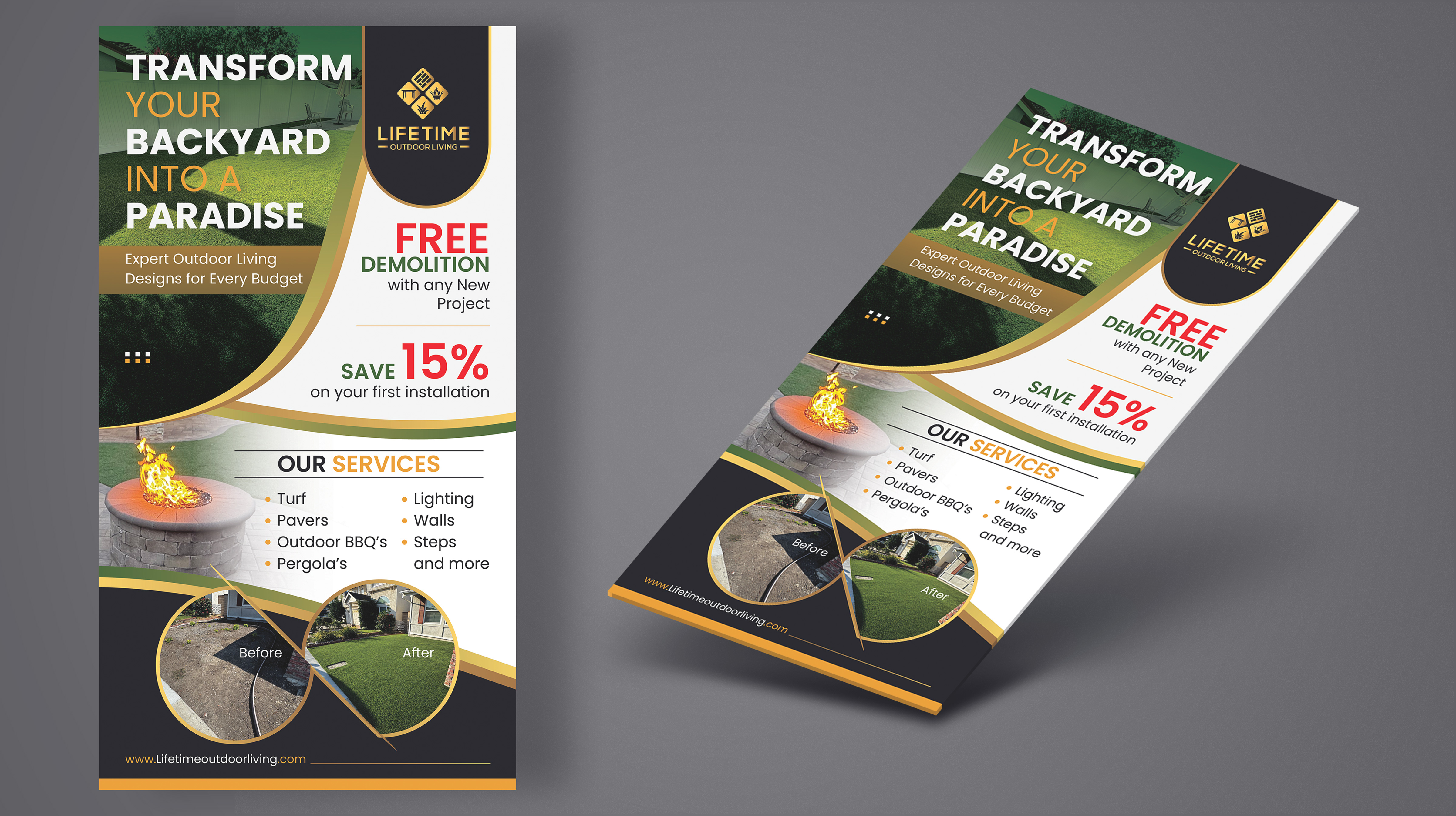 Diseño de Flyer por Impressive Designs para Lifetime Outdoor Living | Diseño #35054060