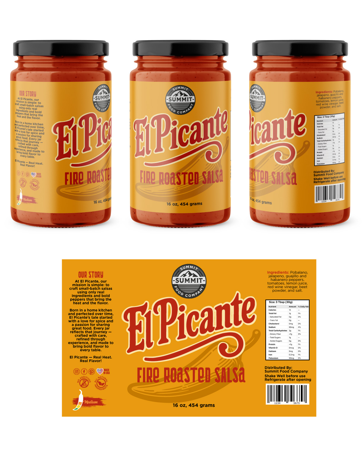 Label Design by Sergio Coelho for Summit Food Company | Design #35079379