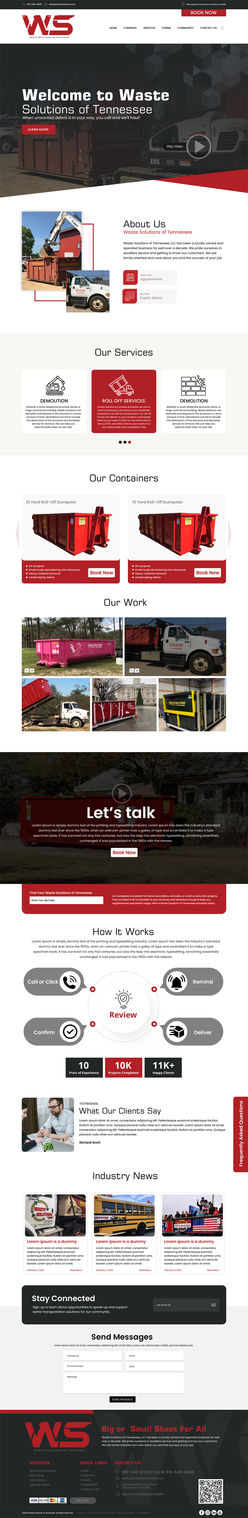 Web Design by BWS01 for Waste Solutions of Tennessee | Design #35092351