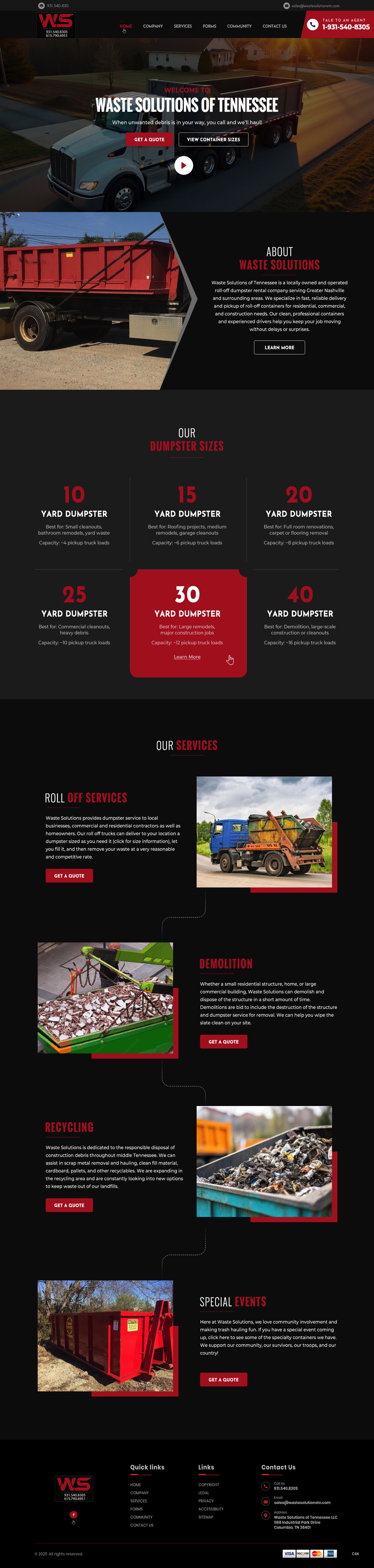 Web Design by pb for Waste Solutions of Tennessee | Design #35086373