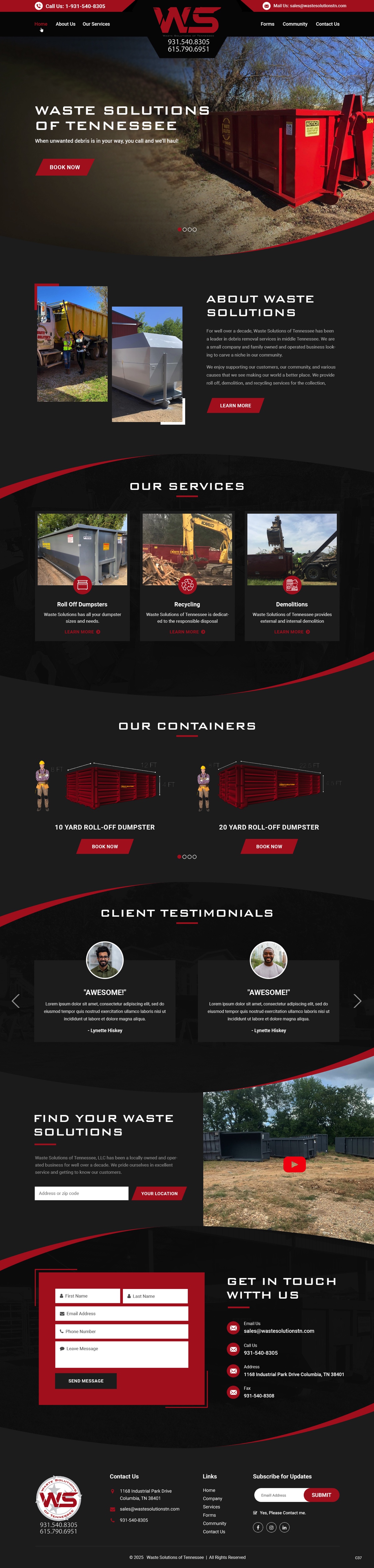 Web Design by pb for Waste Solutions of Tennessee | Design #35086374